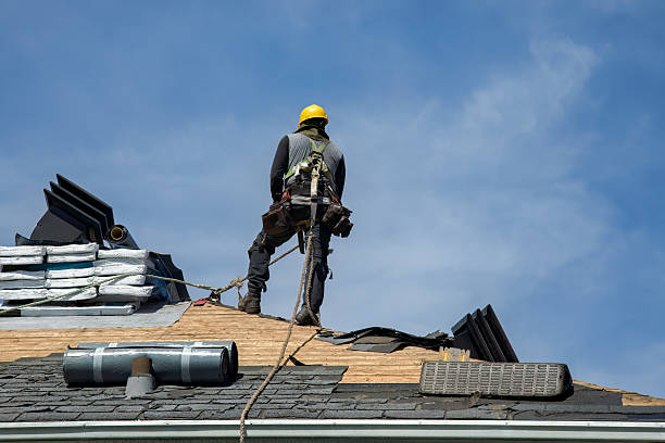 Professional Gutter Installation technician working in Dale, NY